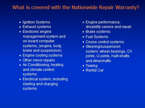 Nationwide Repair Warranty Coverage for American & Import Auto Repair Nationwide Repair Warranty Coverage for American & Import Auto Repair